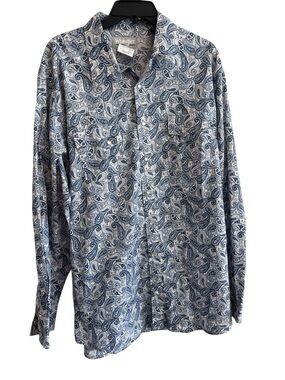 Wrangler Wrancher Pearl Snap Shirt Men’s XLT Tall Paisley Western Button Down